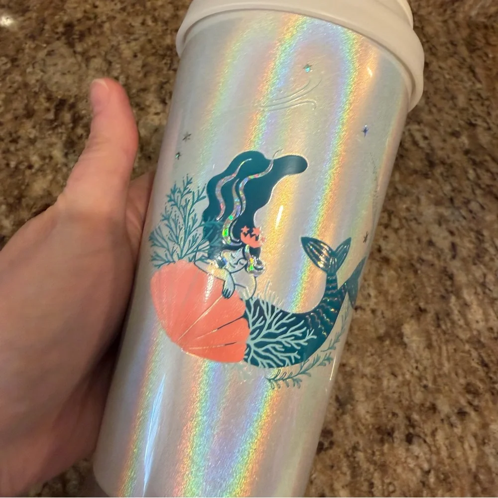 NWT Starbucks Japan Hologram Siren Mermaid Anniversary Steel To Go Cup Tumbler